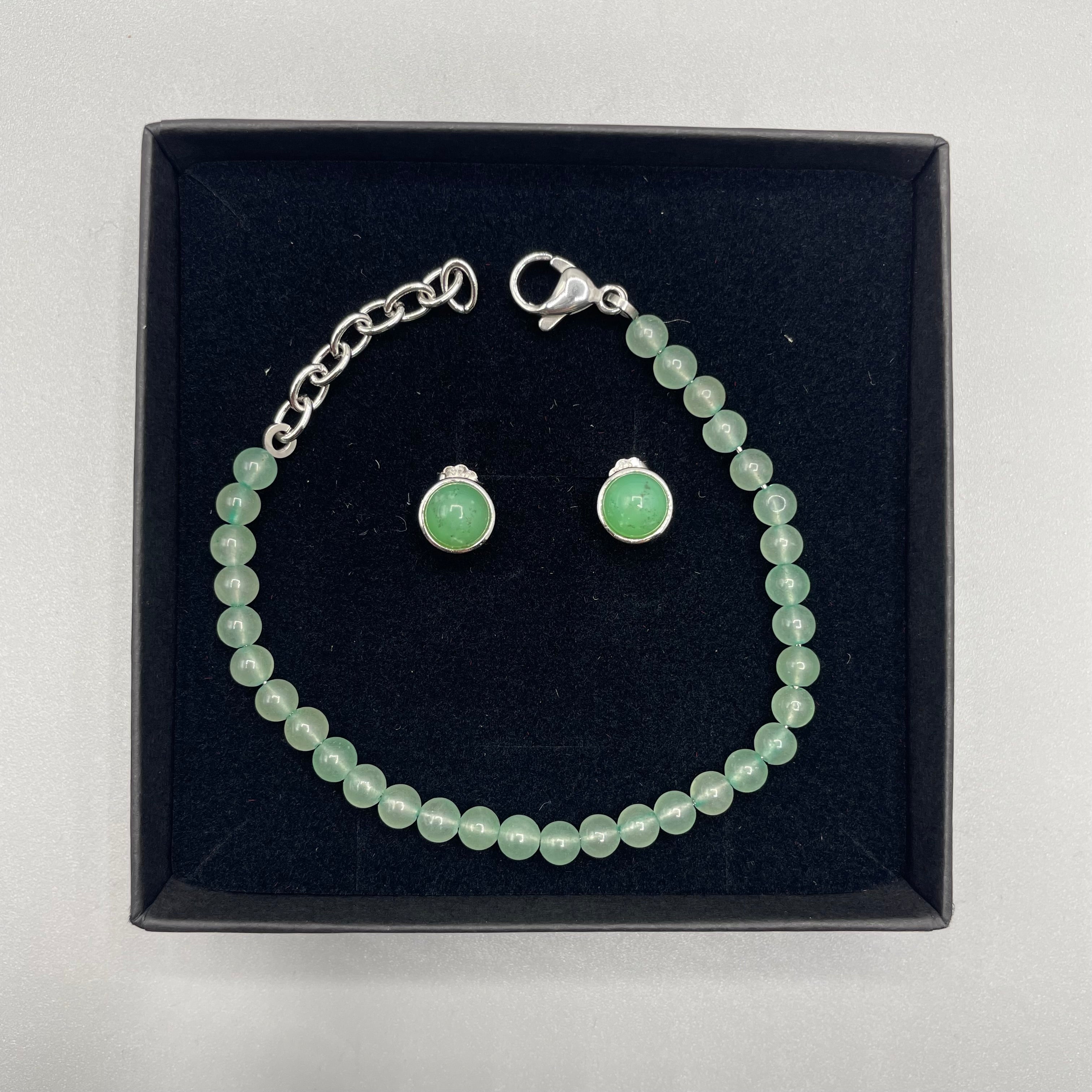 Set Avventurina e Giada - Bracciale e Orecchini