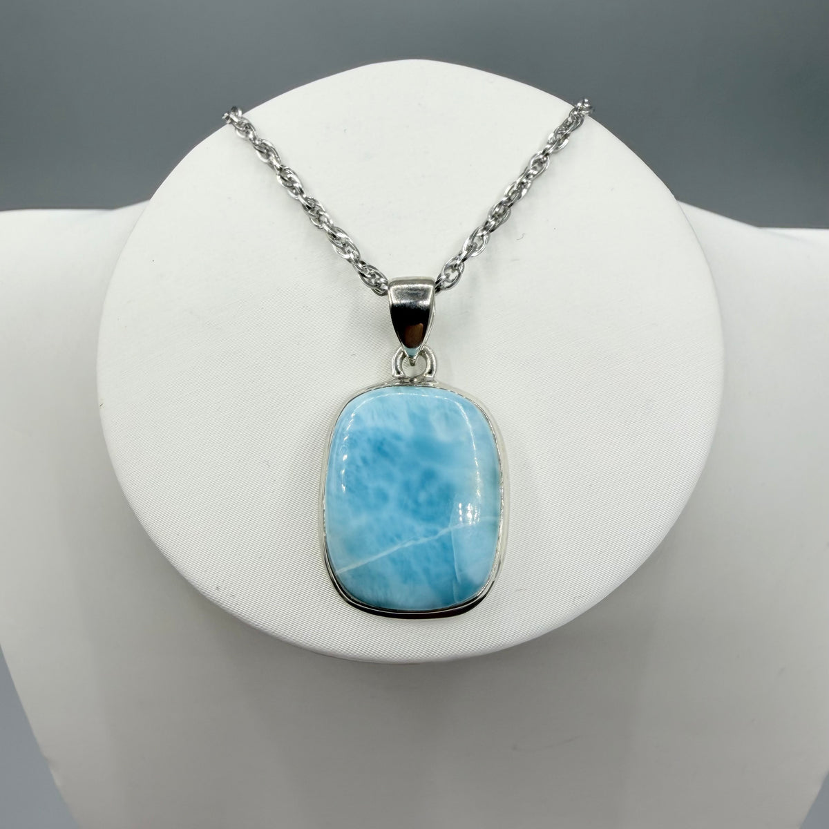 Ciondolo Larimar Argento 925 - Rettangolare