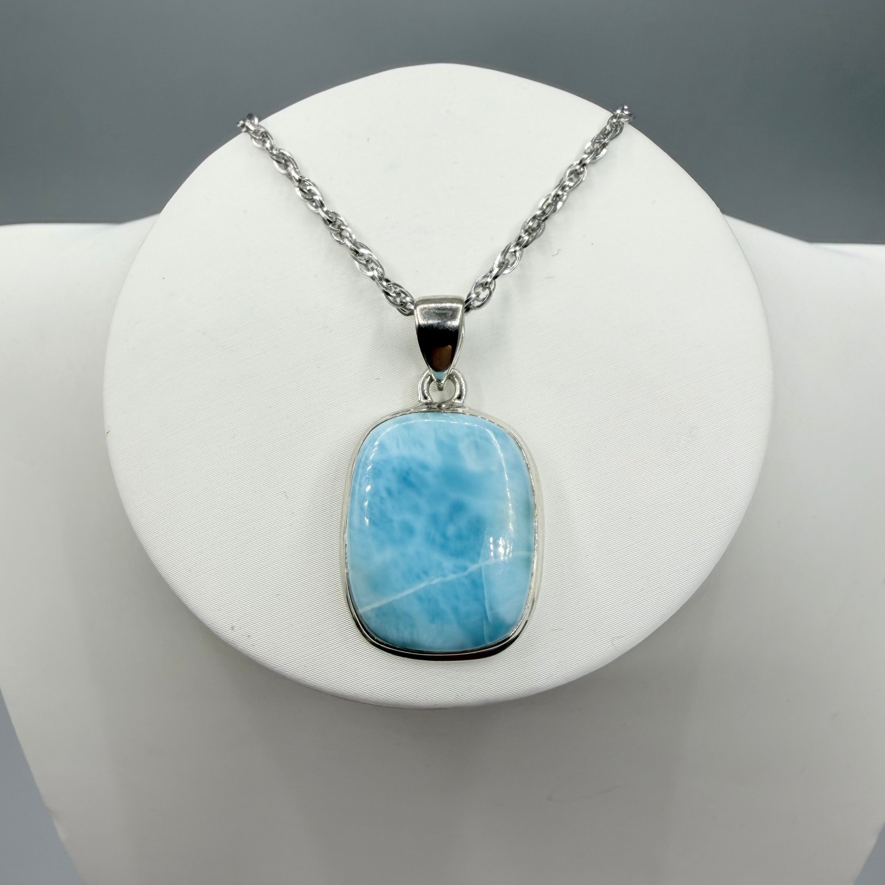 Ciondolo Larimar Argento 925 - Rettangolare