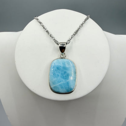 Ciondolo Larimar Argento 925 - Rettangolare