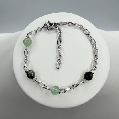 Bracciale Fortuna Magica - pirite, ossidiana, fluorite, avventurina - LIMITED EDITION
