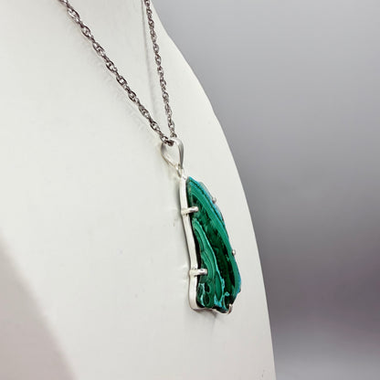 Ciondolo Malachite e Crisocolla Argento 925 - irregolare