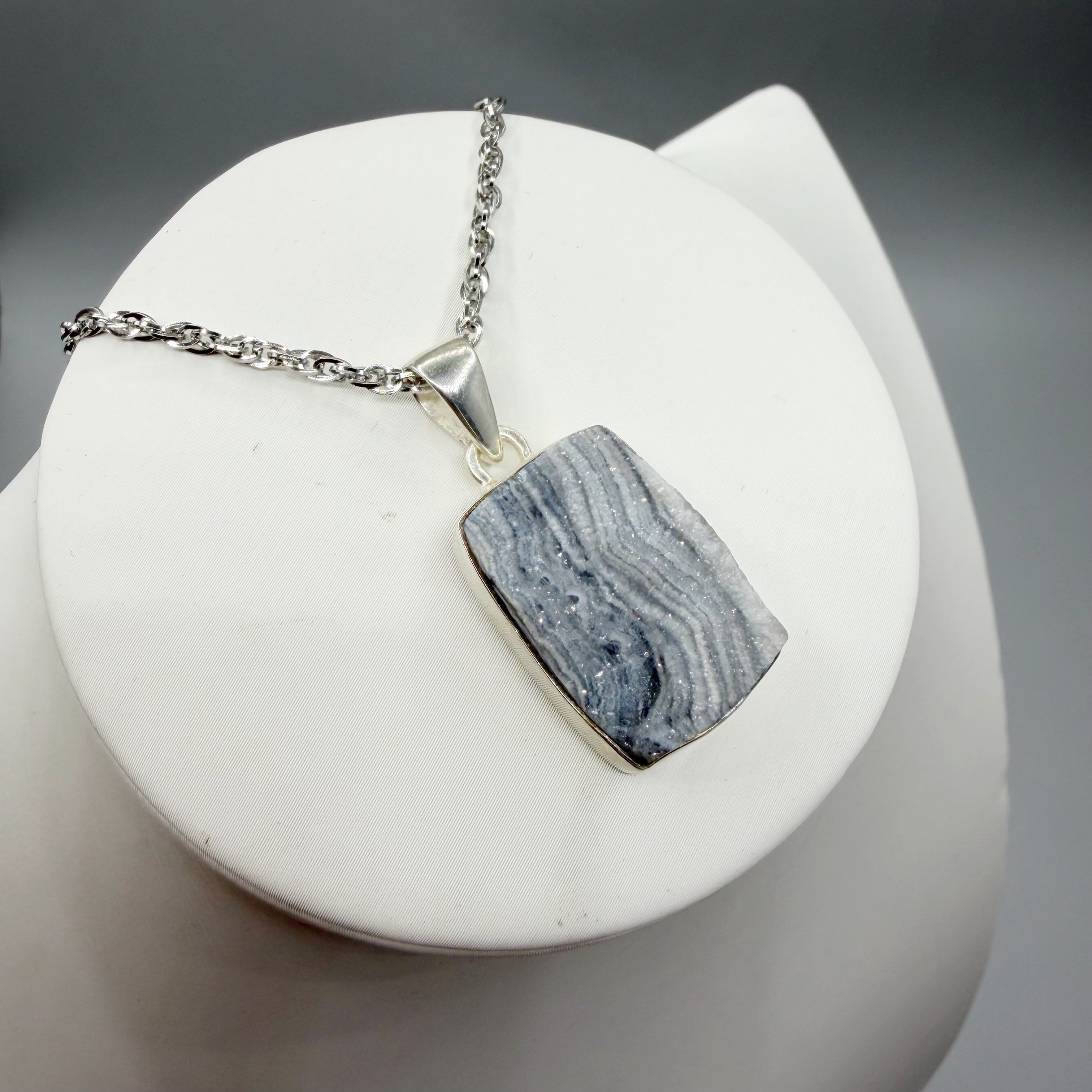 Ciondolo Desert Druzy Argento 925 - Rettangolare