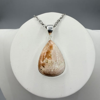 Ciondolo Scolecite Rosa Argento 925 | a Goccia