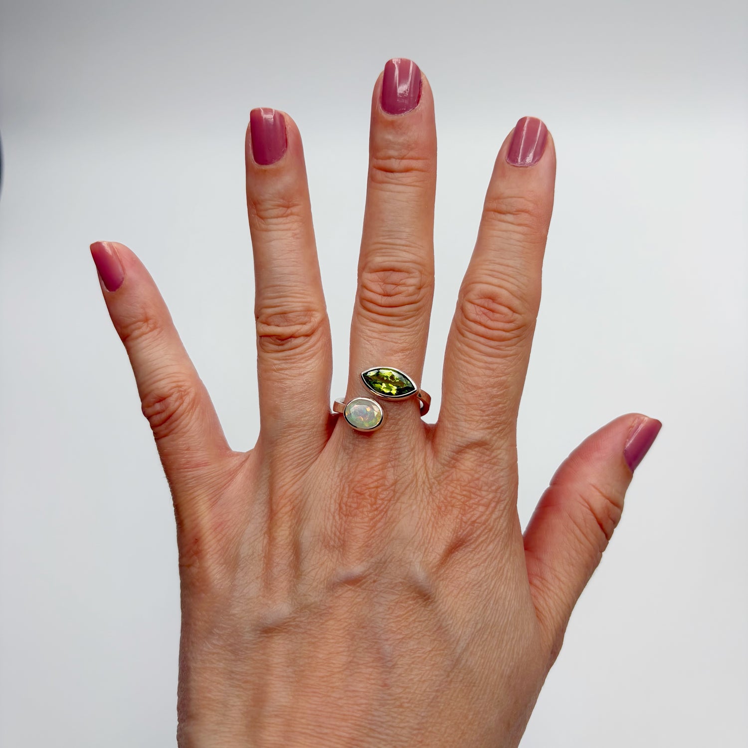 Anello Peridoto e Opale Etiope - Argento 925