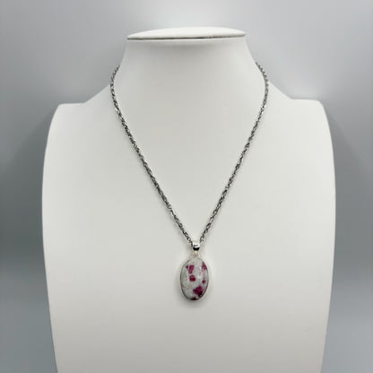 Ciondolo Tormalina Rosa e Argento 925 - Ovale