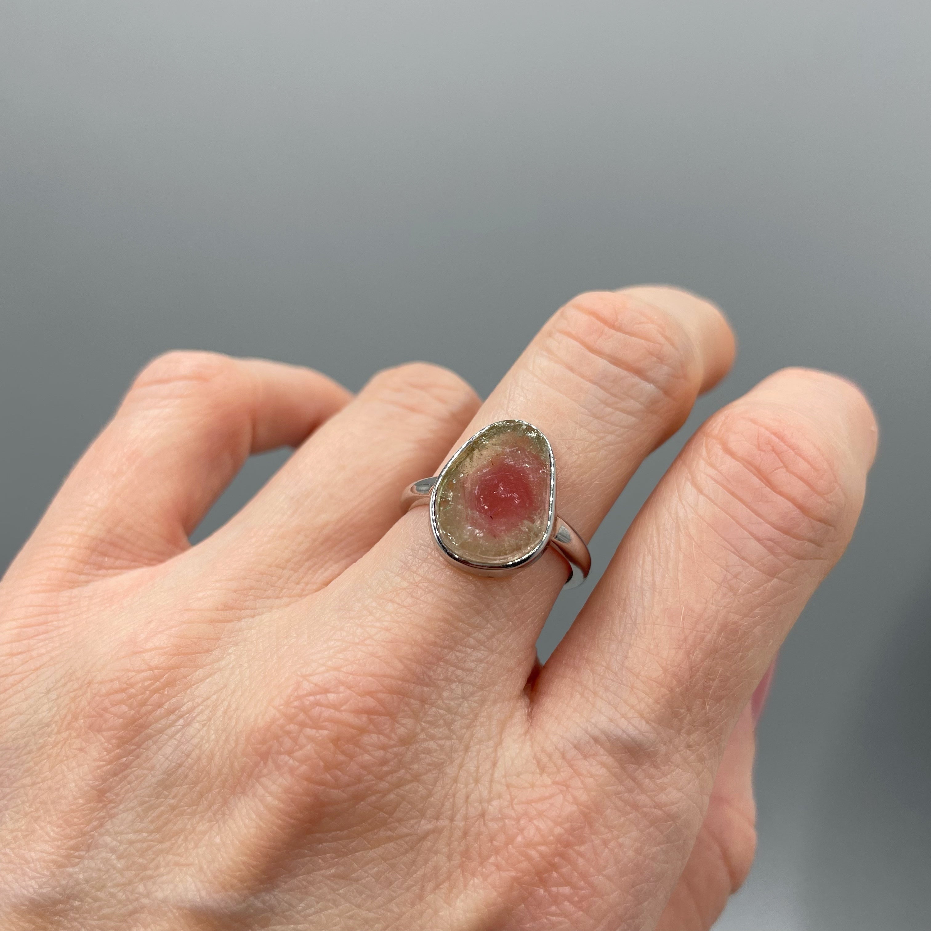 Anello Tormalina Watermelon - Argento 925