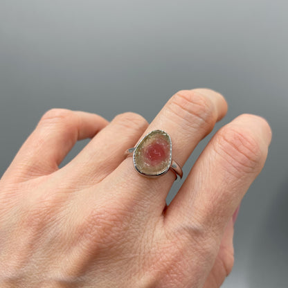 Anello Tormalina Watermelon - Argento 925