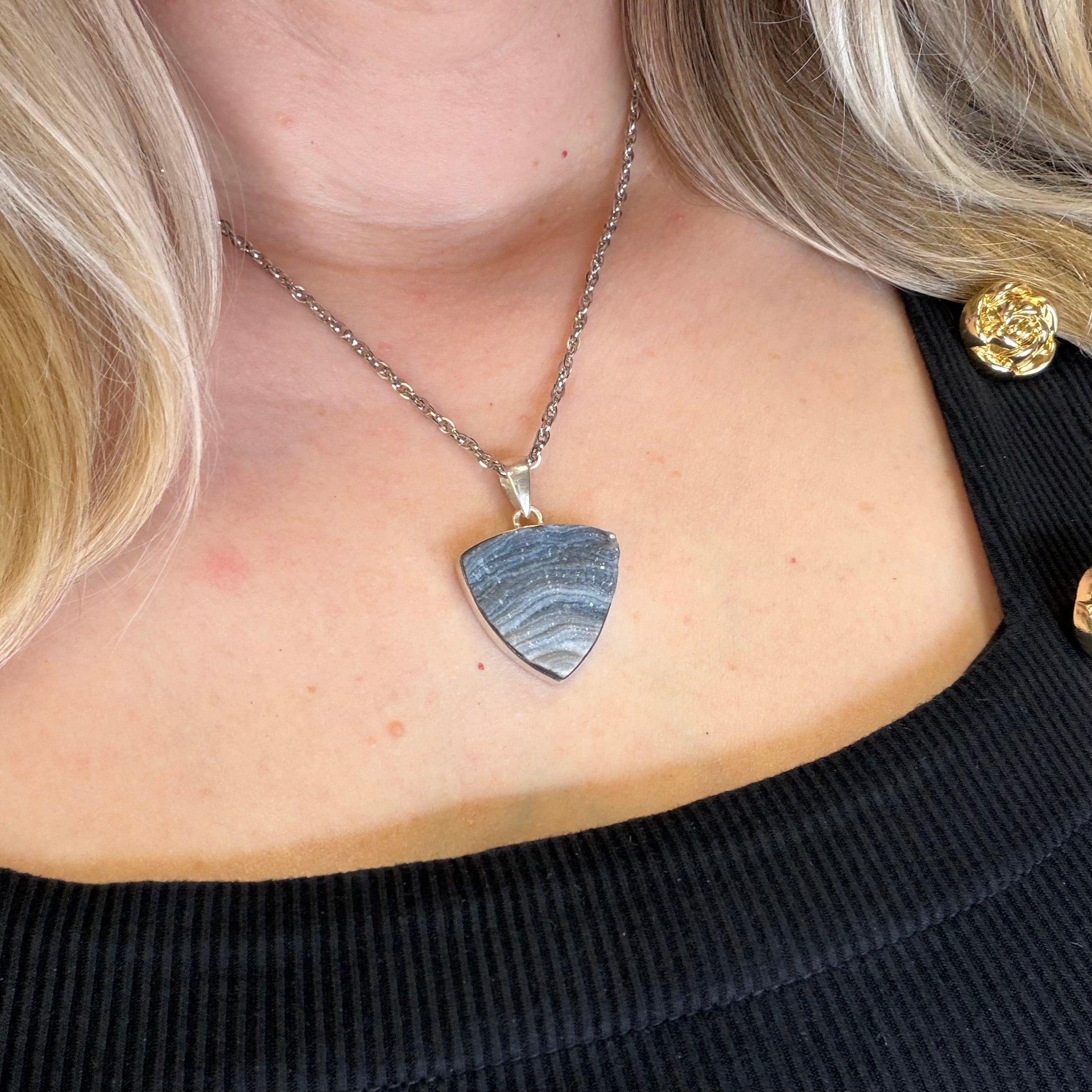 Ciondolo Desert Druzy Argento 925 - Triangolo