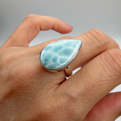 Anello Larimar Argento 925 - a Goccia