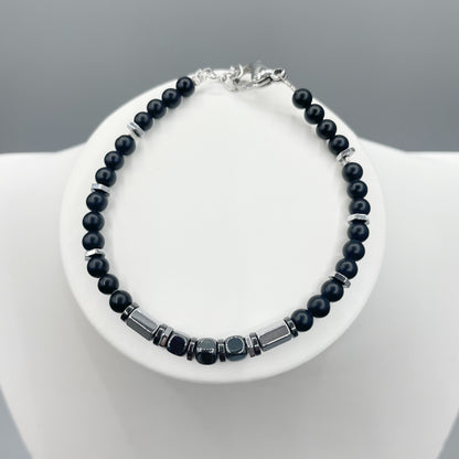 Bracciale Protection Unisex - Tormalina, Onice, Shungite e Ematite