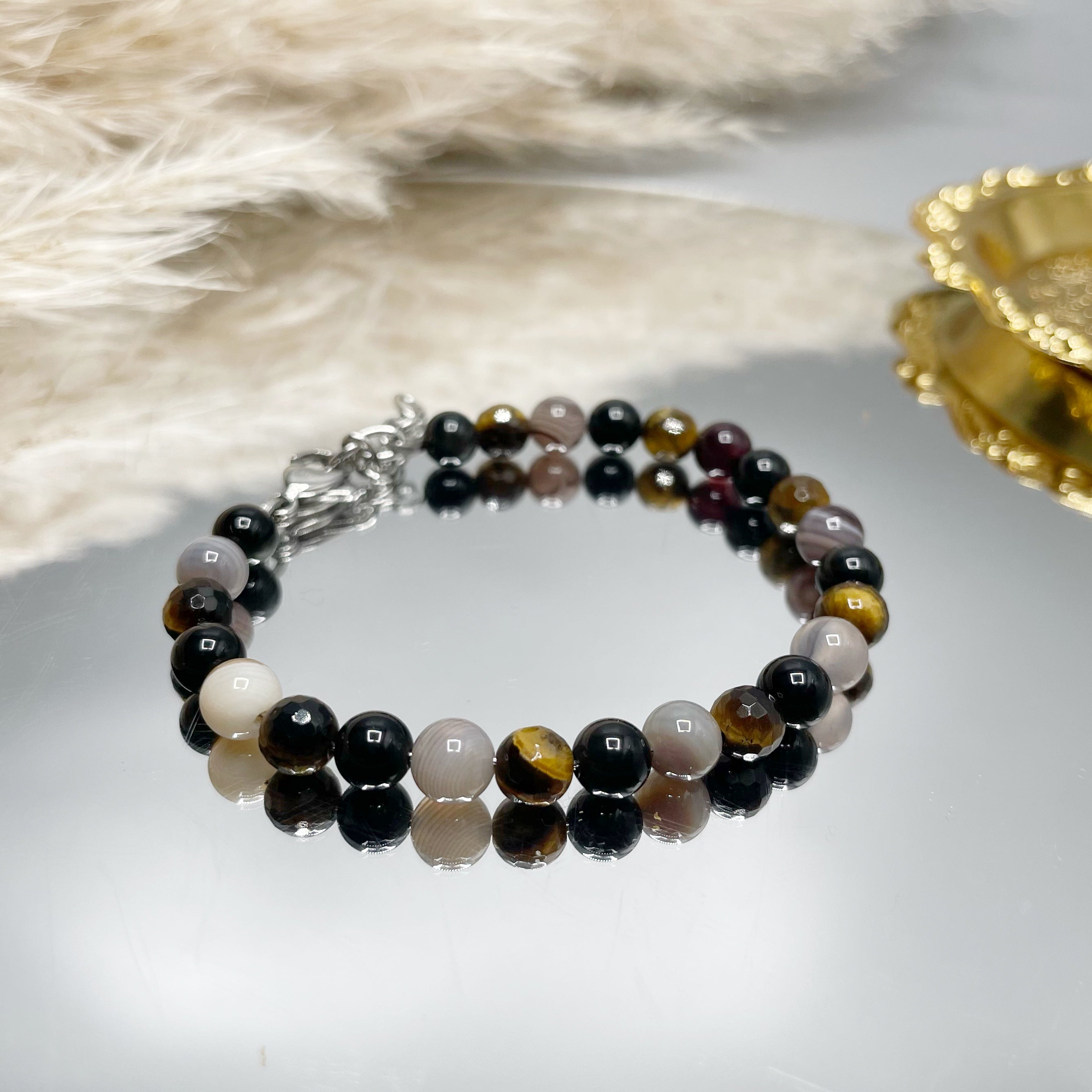 Bracciale Cerchio Protettivo - Occhio di Shiva, Ossidiana, Occhio di Tigre - LIMITED EDITION