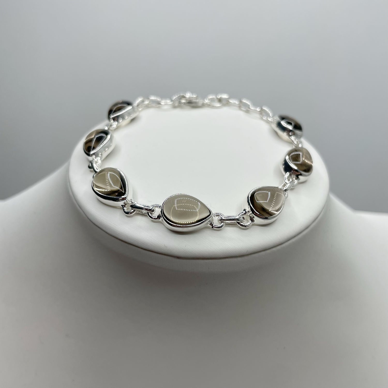 Bracciale Quarzo Fumè a Goccia- Argento 925
