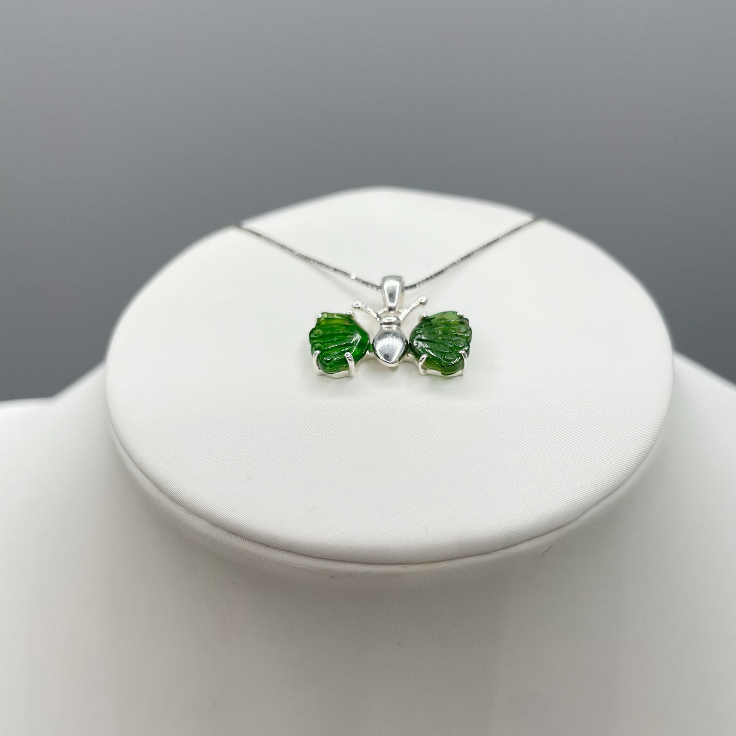 Ciondolo Farfalla Tormalina Verde e Argento 925
