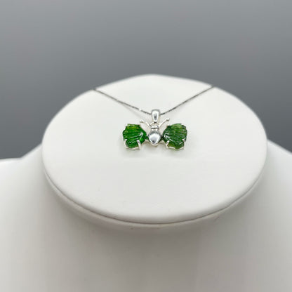 Ciondolo Farfalla Tormalina Verde e Argento 925