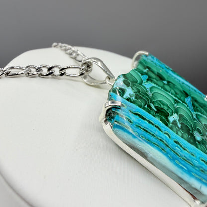 Ciondolo Malachite e Crisocolla Argento 925 - grande