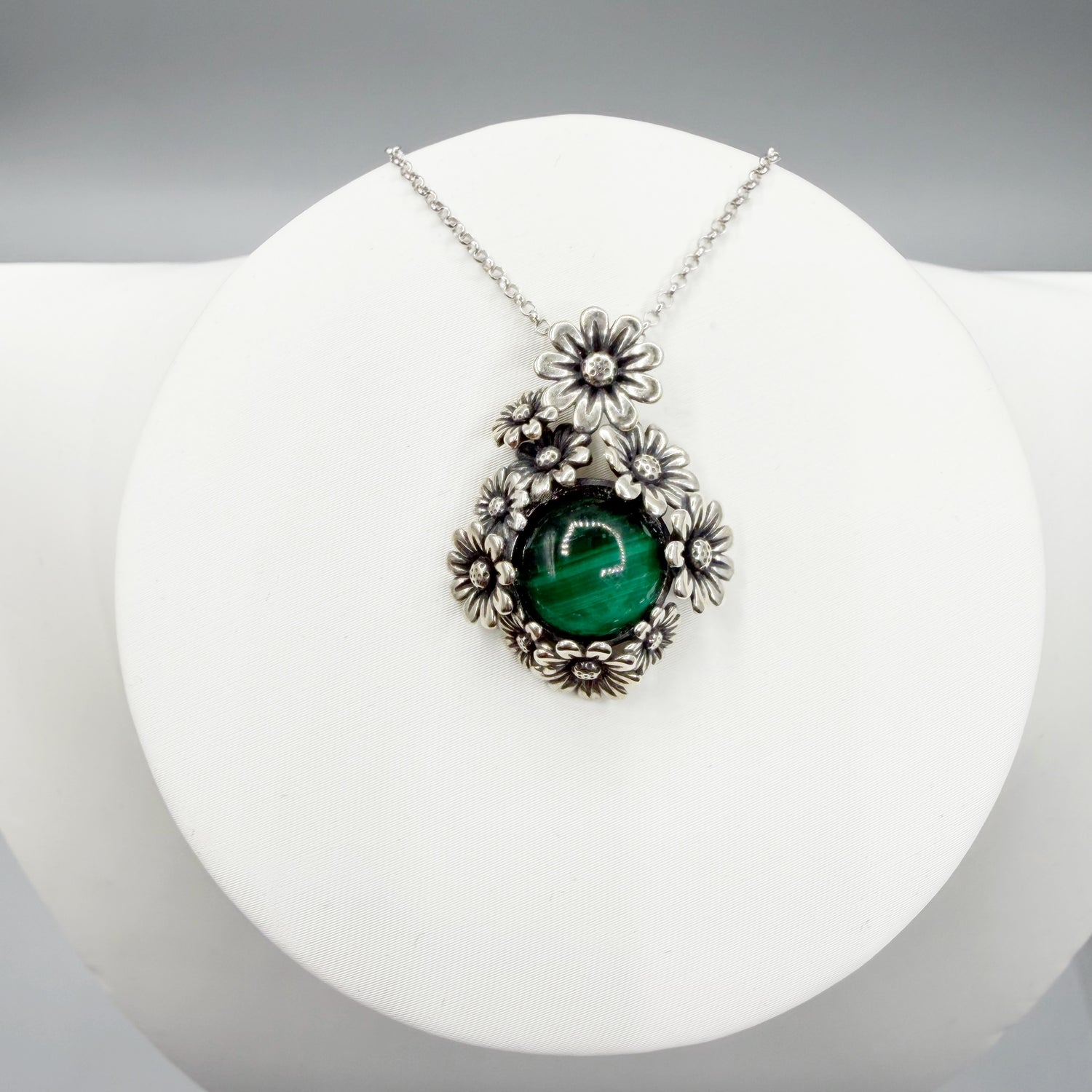 Ciondolo Malachite Fiore - Argento 925