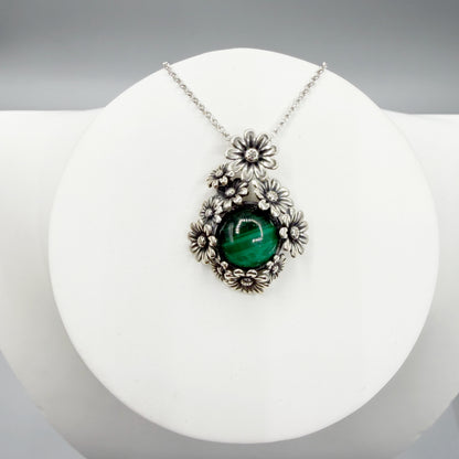 Ciondolo Malachite Fiore - Argento 925