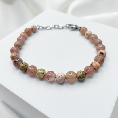 Bracciale Afrodite - Rodocrosite, Quarzo Fragola
