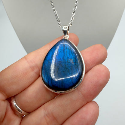 Ciondolo Labradorite a Goccia - Argento 925