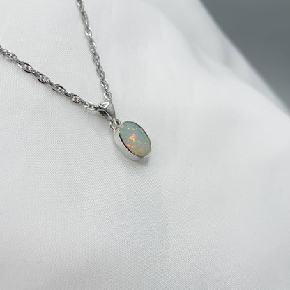 Ciondolo Opale Etiope Sfaccettato Ovale - Argento 925