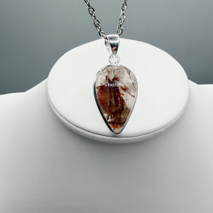 Ciondolo Quarzo Rutilato Rosa - Argento 925