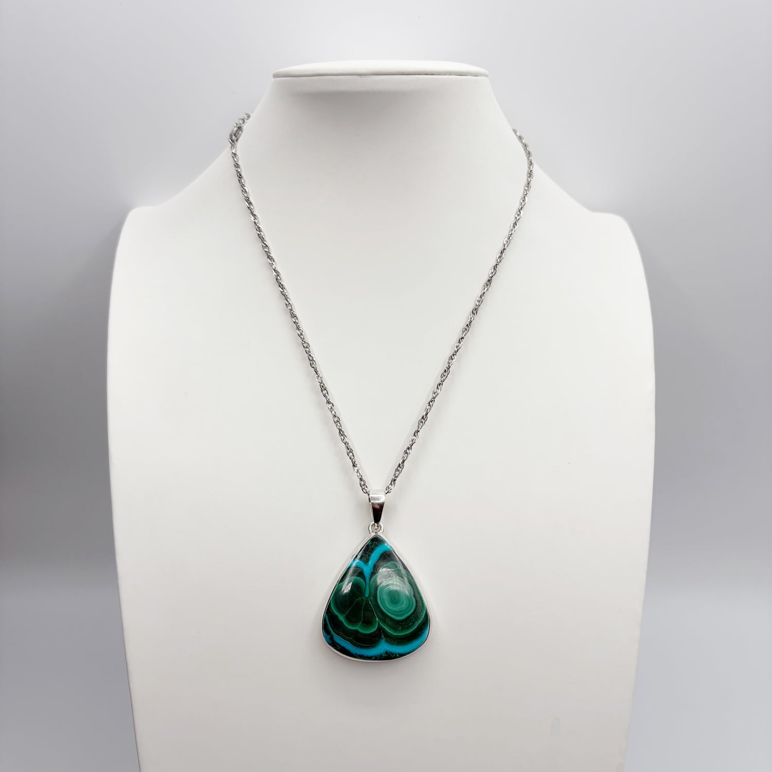 Ciondolo Malachite e Crisocolla Argento 925 - A Goccia