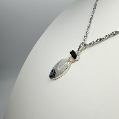 Ciondolo Labradorite e Tormalina - Argento 925
