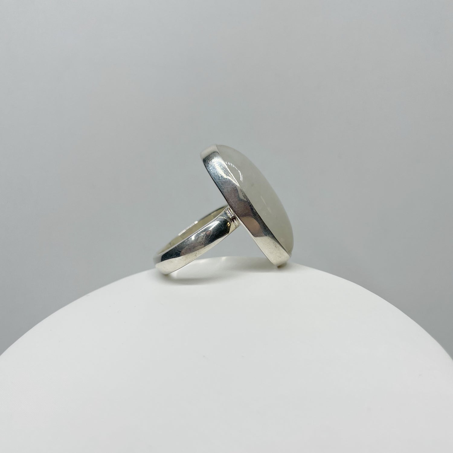 Anello Labradorite Bianca Ovale - Argento 925