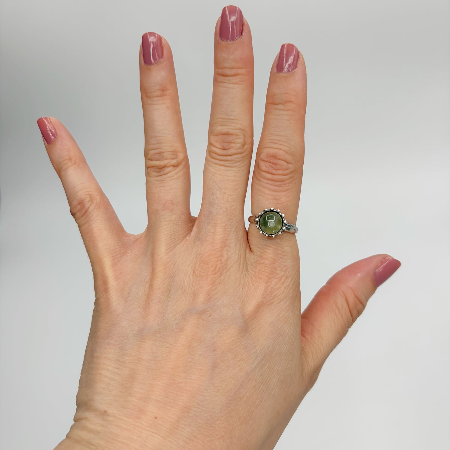 Anello Sfera Prehnite - Argento 925