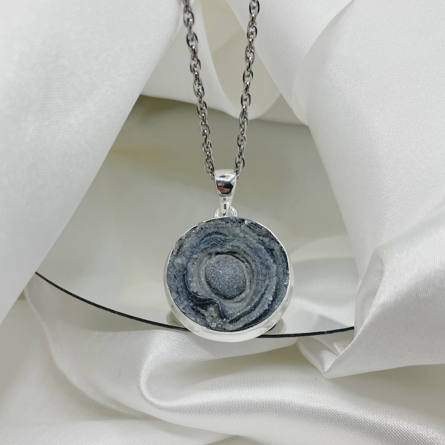 Ciondolo Desert Druzy Tondo - Argento 925