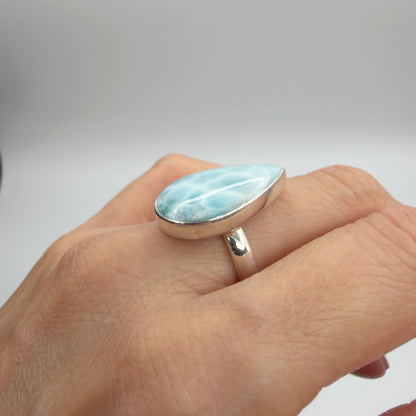 Anello Larimar Argento 925 - a Goccia