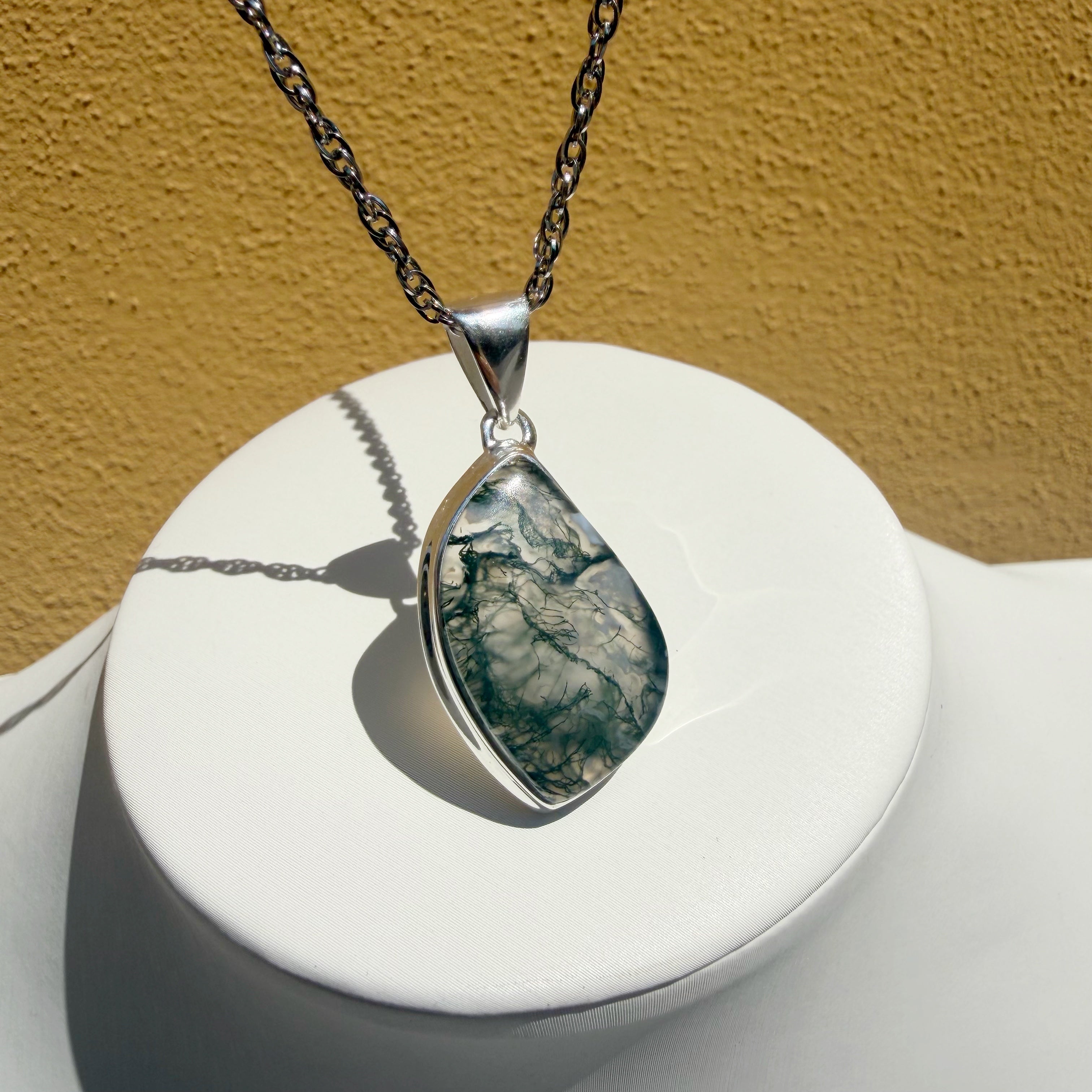 Ciondolo Agata Muschiata Argento 925 - Irregolare