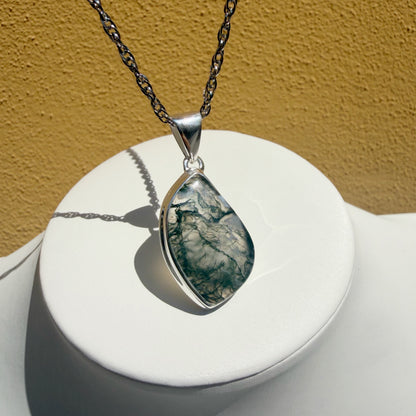 Ciondolo Agata Muschiata Argento 925 - Irregolare