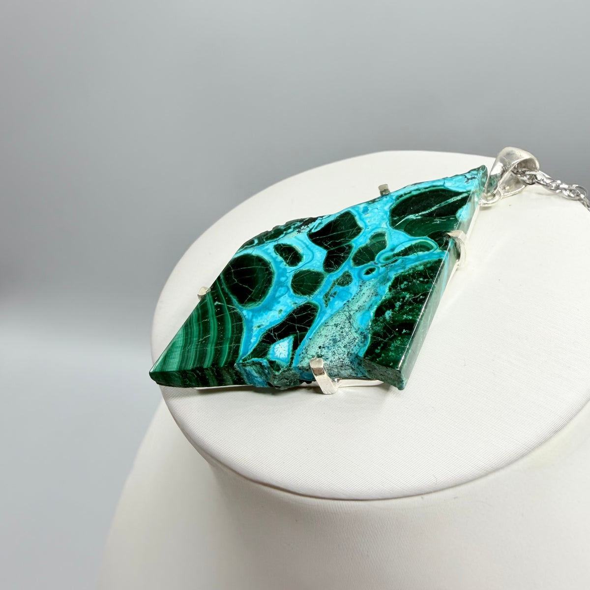 Ciondolo Malachite e Crisocolla Argento 925