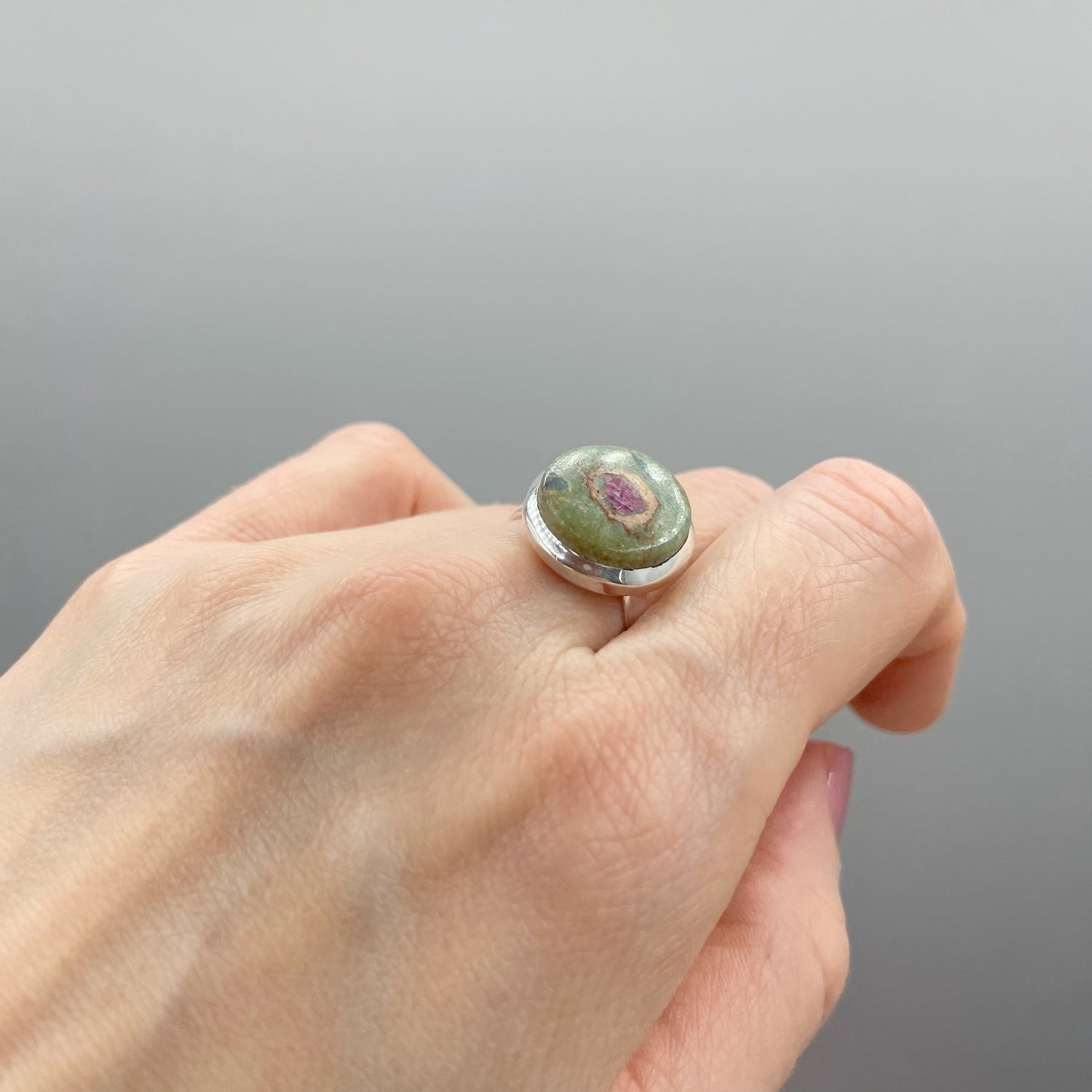 Anello Rubino in Fucsite - Argento 925