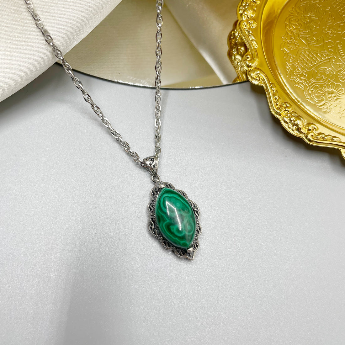 Ciondolo Malachite - Argento 925