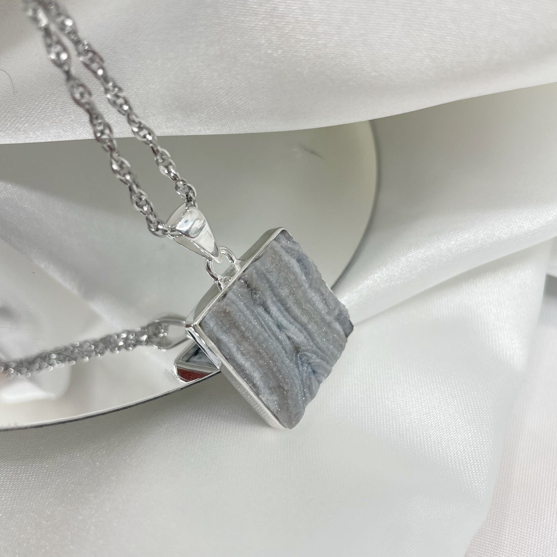 Ciondolo Desert Druzy Quadrato - Argento 925