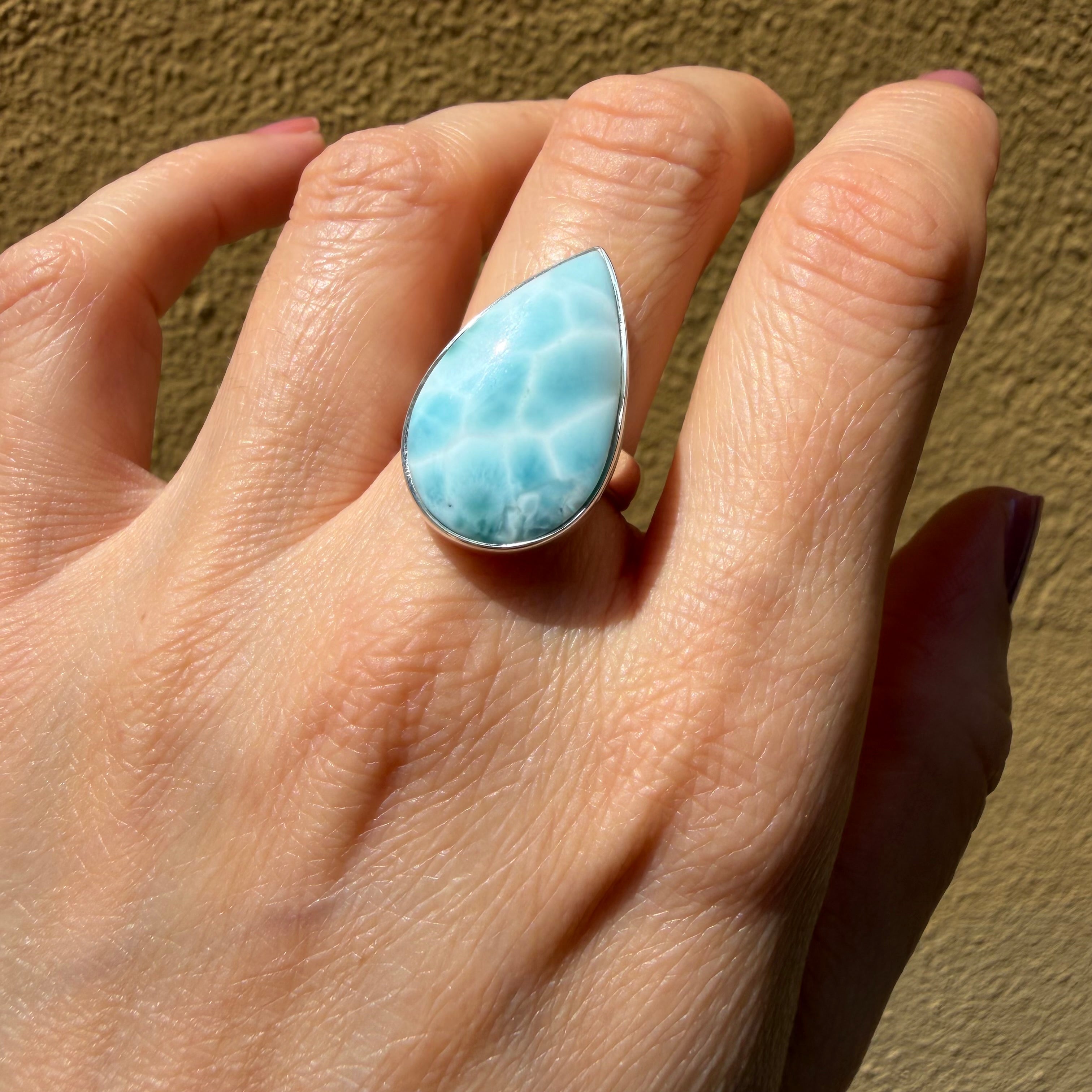 Anello Larimar Argento 925 - a Goccia