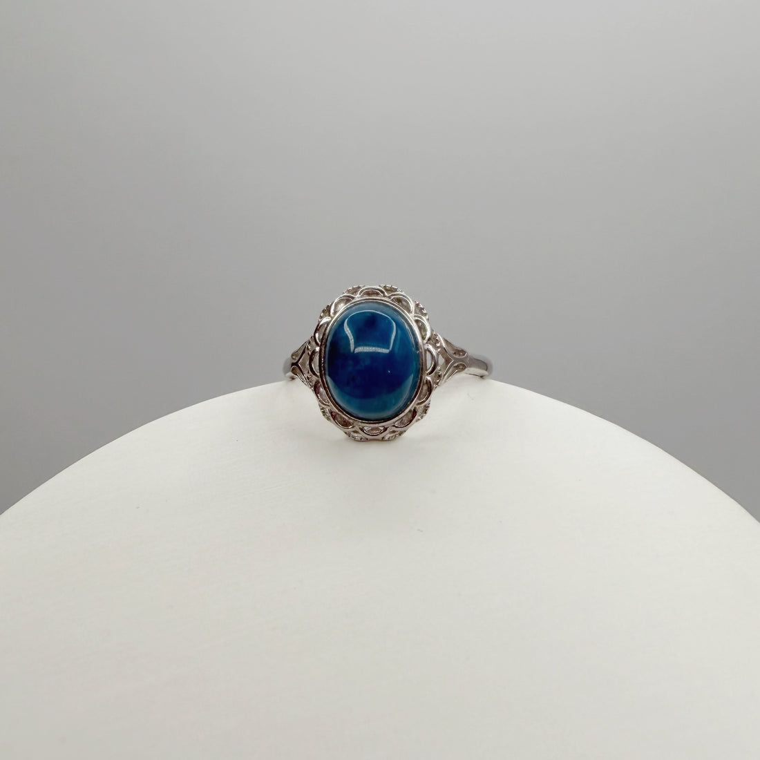 Anello Apatite Ovale - Argento 925