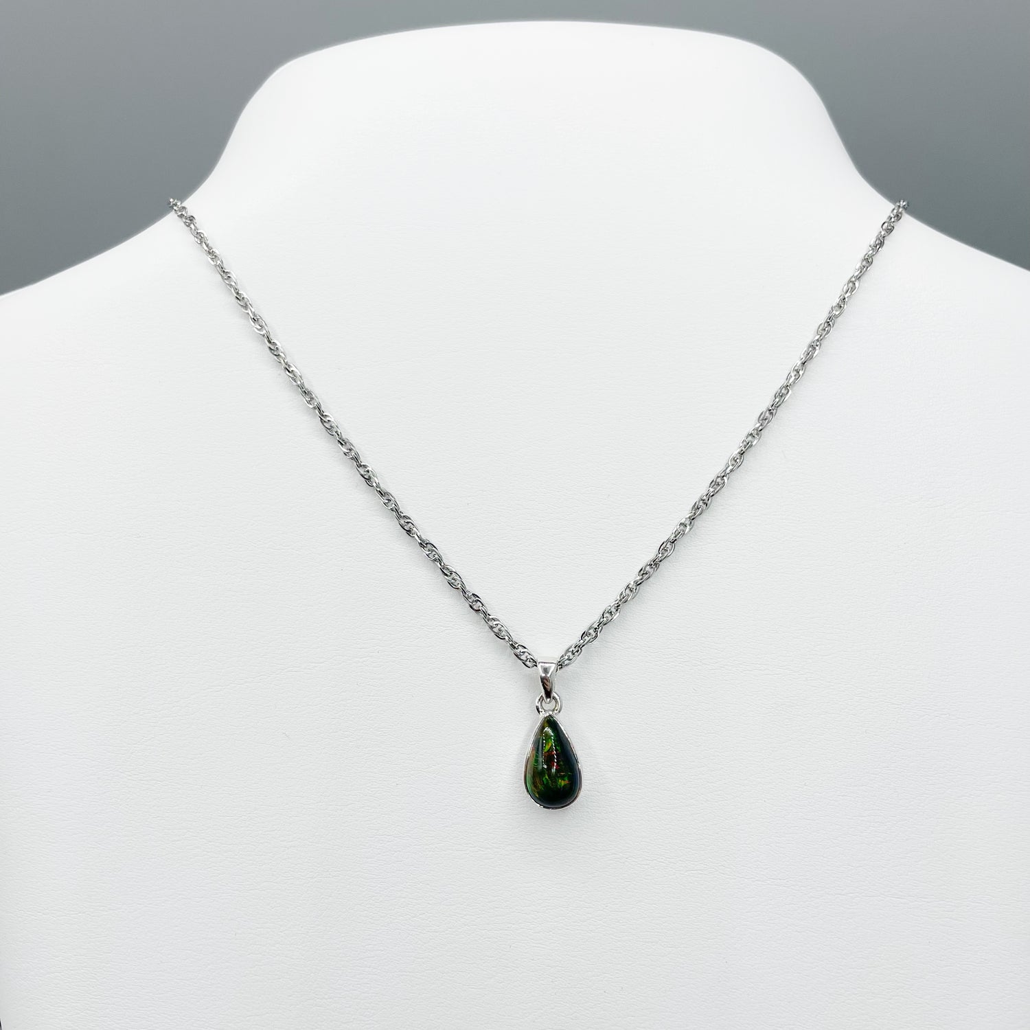 Ciondolo Opale Nero Chalama Goccia - Argento 925