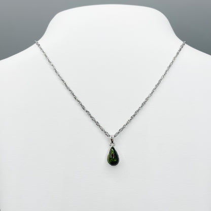 Ciondolo Opale Nero Chalama Goccia - Argento 925