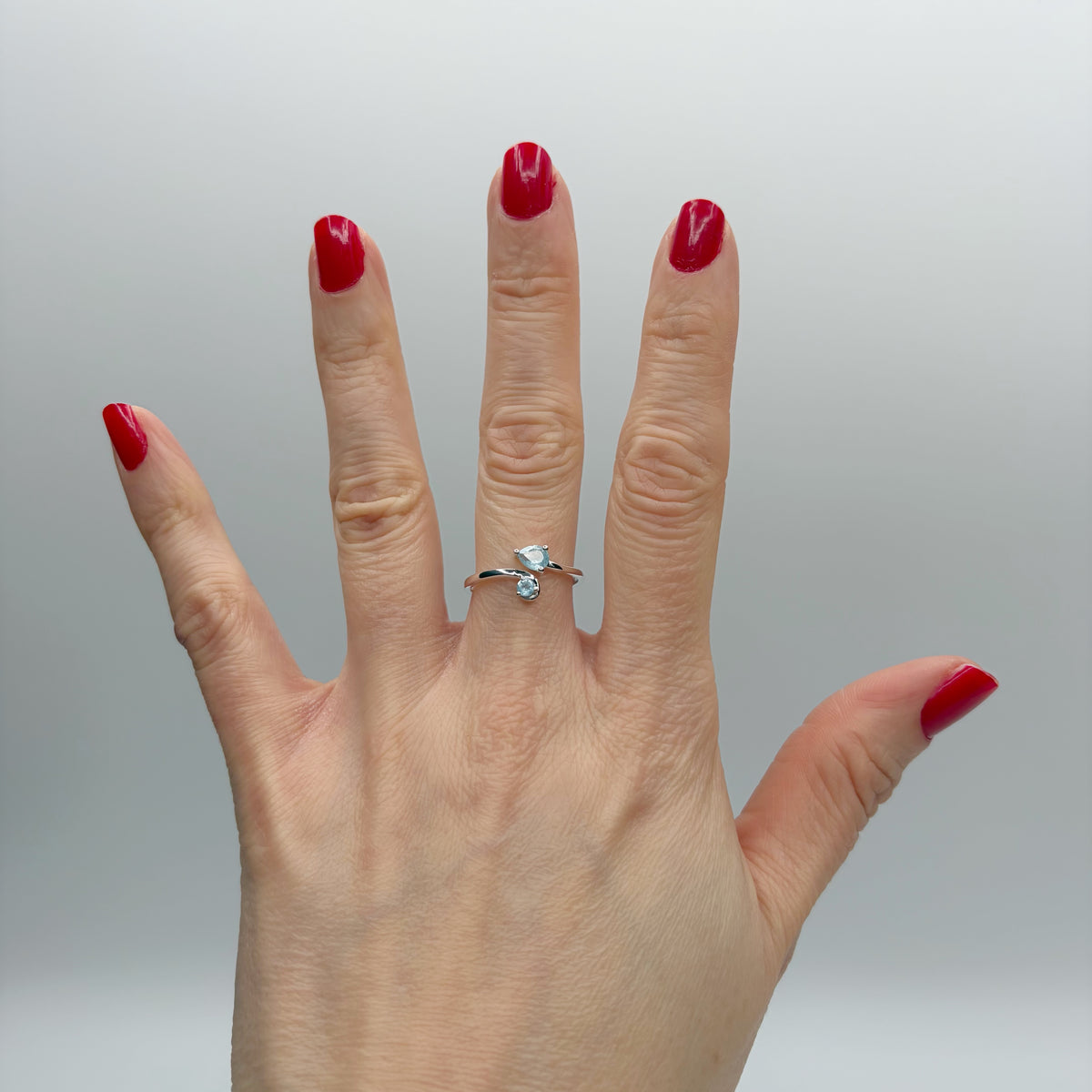 Anello Intreccio Acquamarina - Argento 925