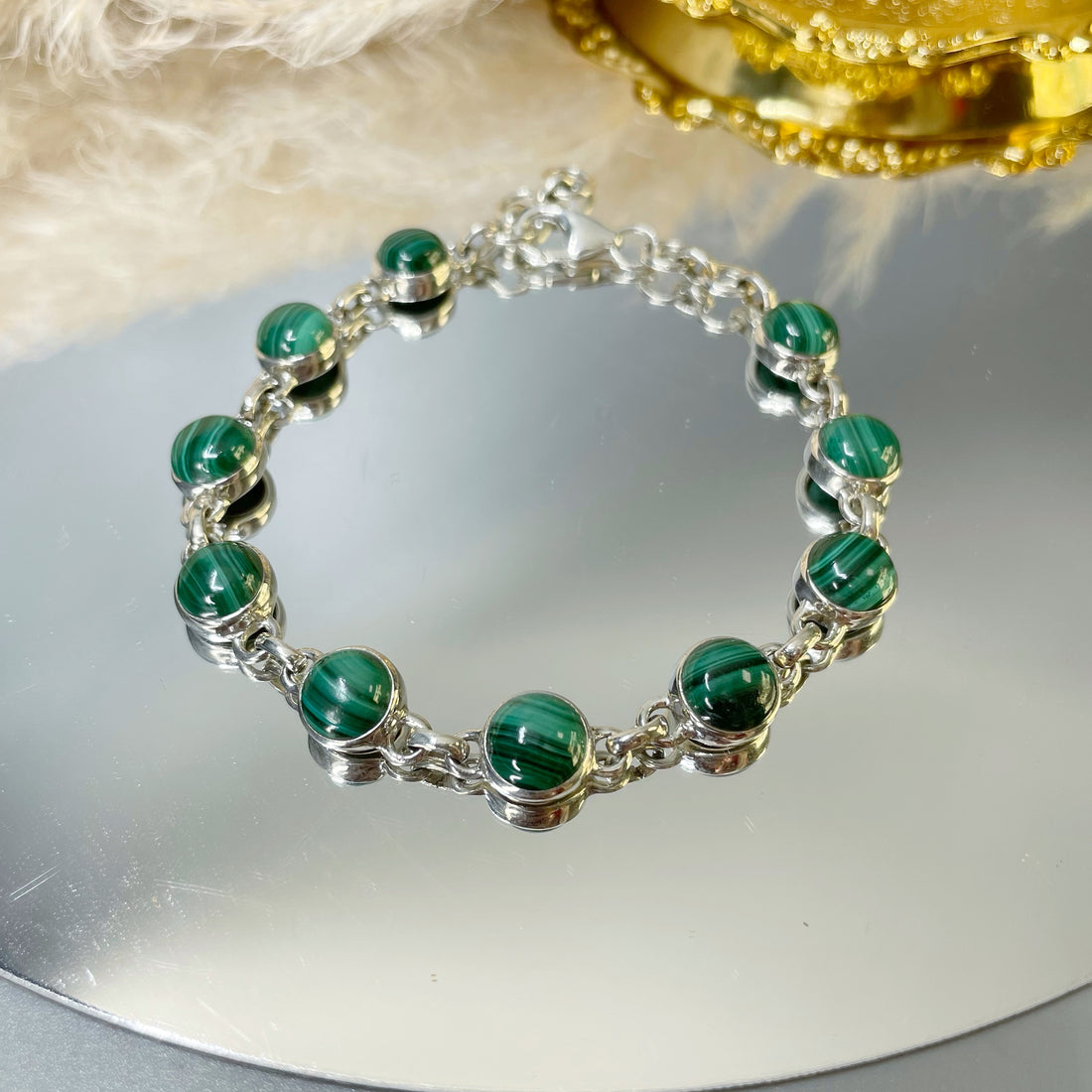 Bracciale Malachite e Argento 925