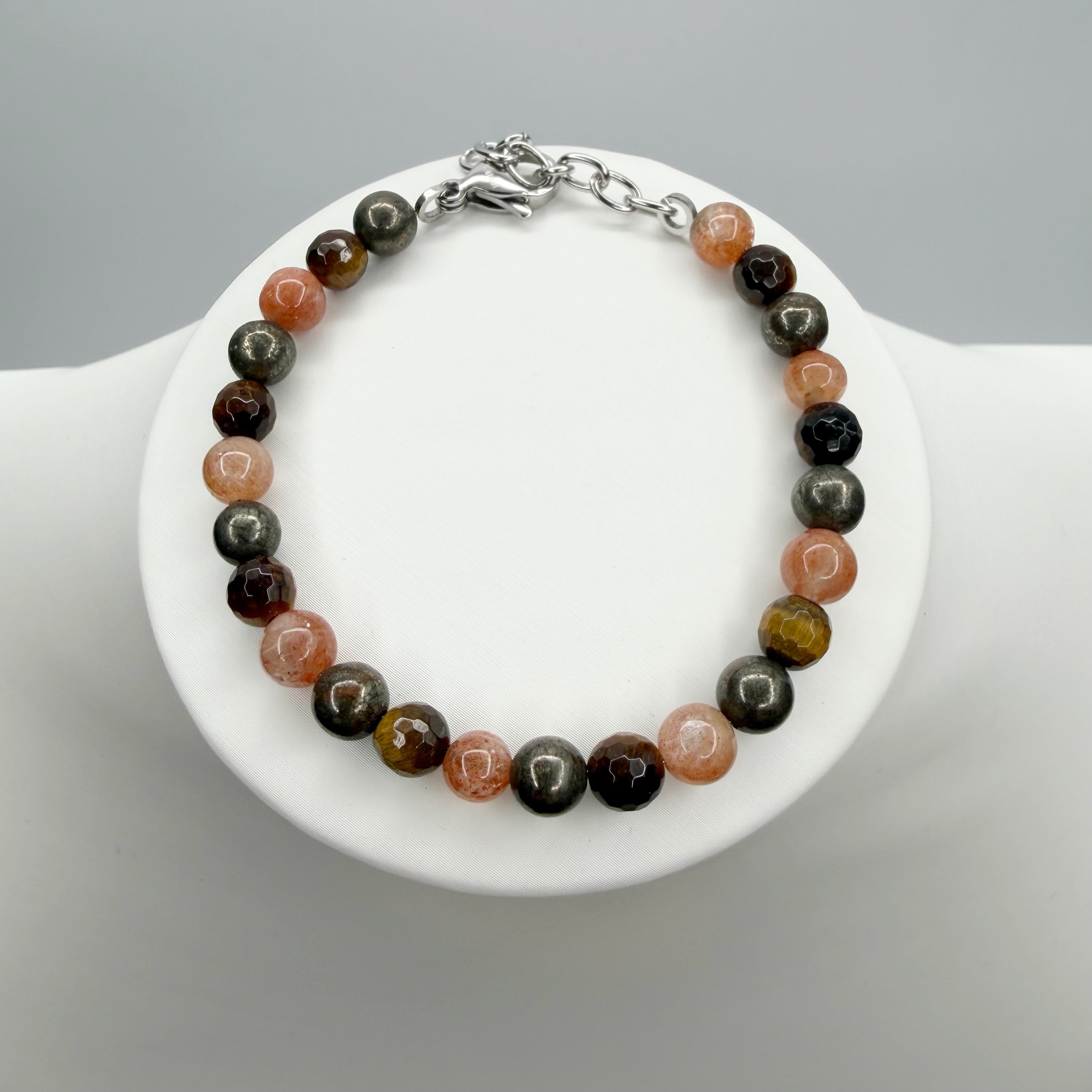 Bracciale Ricchezza - Pirite, Occhio di Tigre, Pietra del Sole - LIMITED EDITION