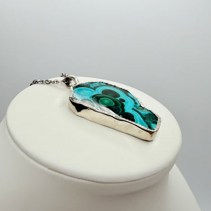 Ciondolo Malachite e Crisocolla Argento 925