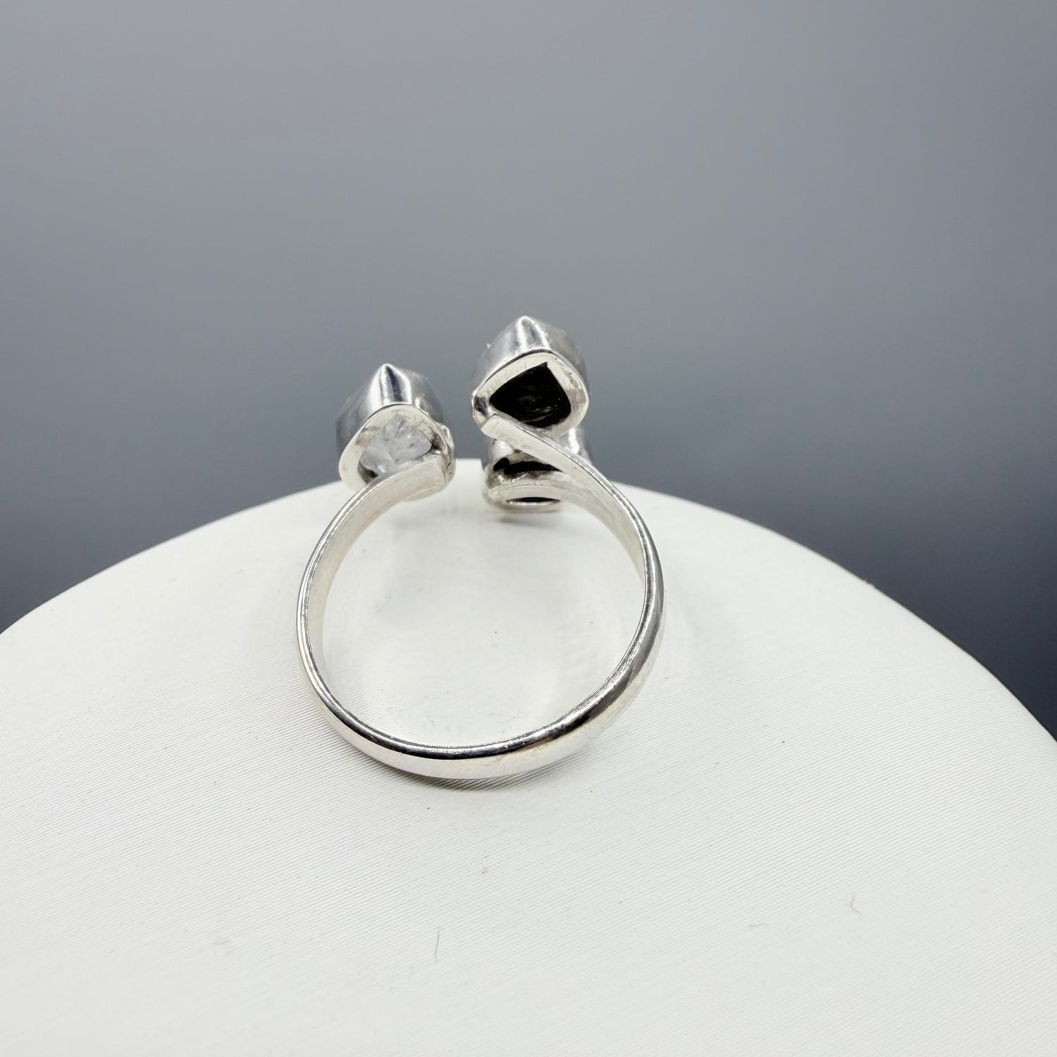 Anello Moldavite, Campo del Cielo e Diamante Herkimer | Argento 925