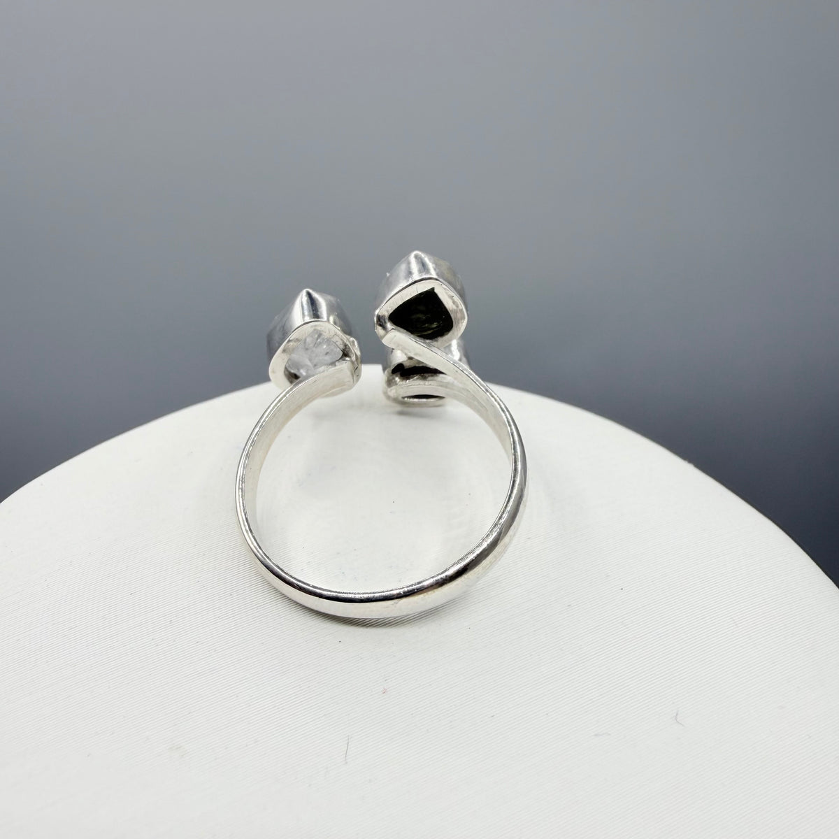 Anello Moldavite, Campo del Cielo e Diamante Herkimer | Argento 925