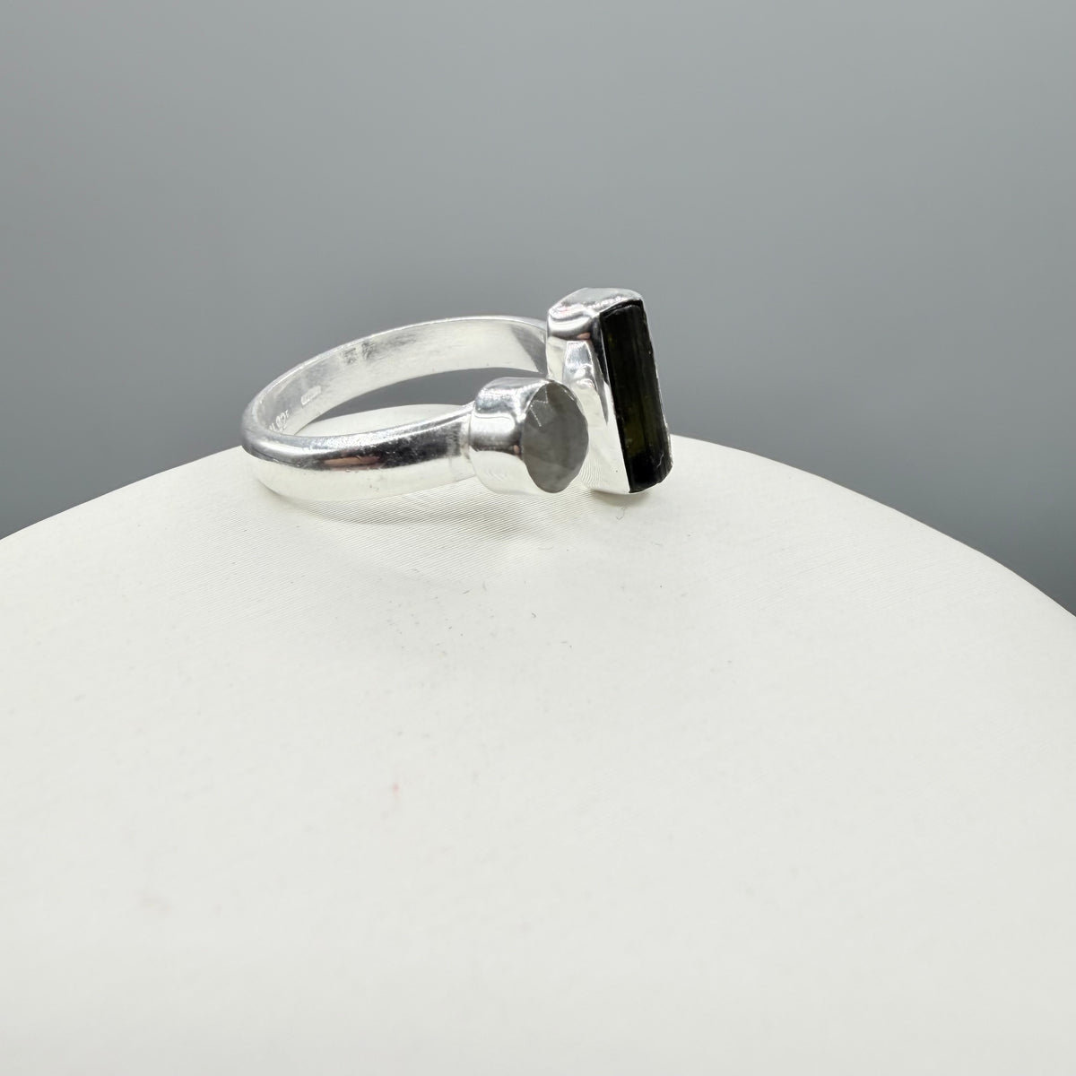 Anello Tormalina e Labradorite Grigia - Argento 925