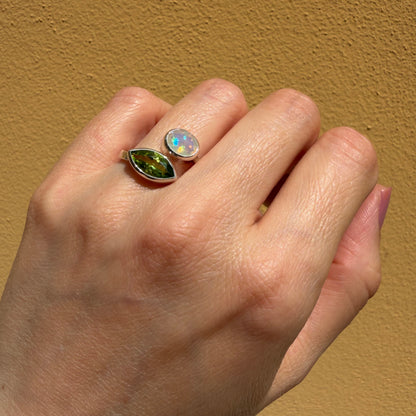 Anello Peridoto e Opale Etiope - Argento 925